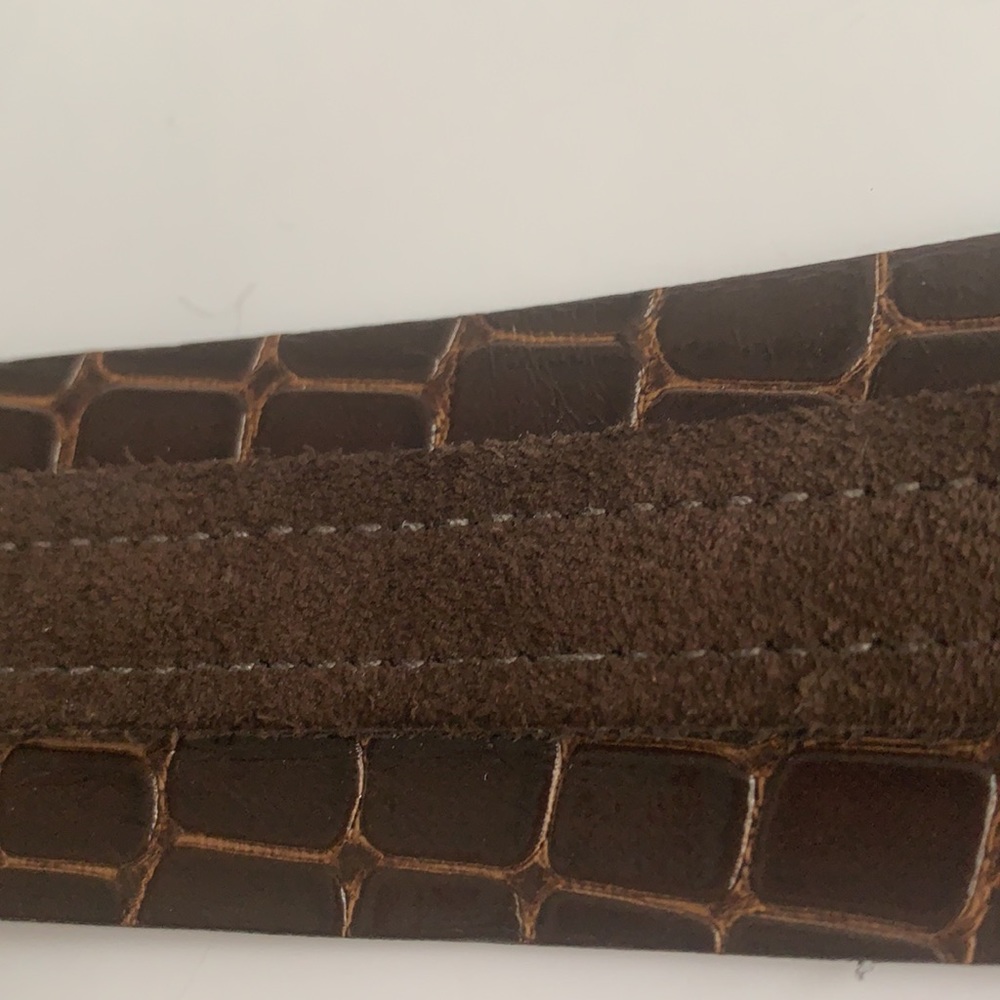 Made in🇨🇦Buffalo 💯% Crocodile Embossed Leather/Suede Belt - Picture 7 of 13